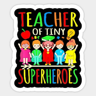 Teacher Of Tiny Superheroes First Day Back To School Graphic Sticker